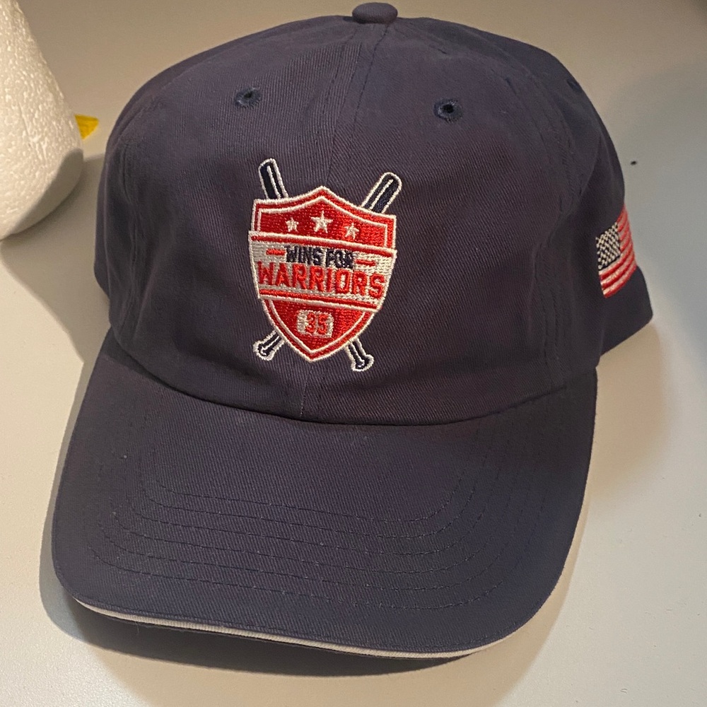 Wins for Warriors USA Navy Baseball Cap with Red and White Embroidery